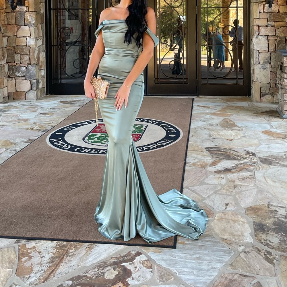 Sage Corset Mermaid Gown